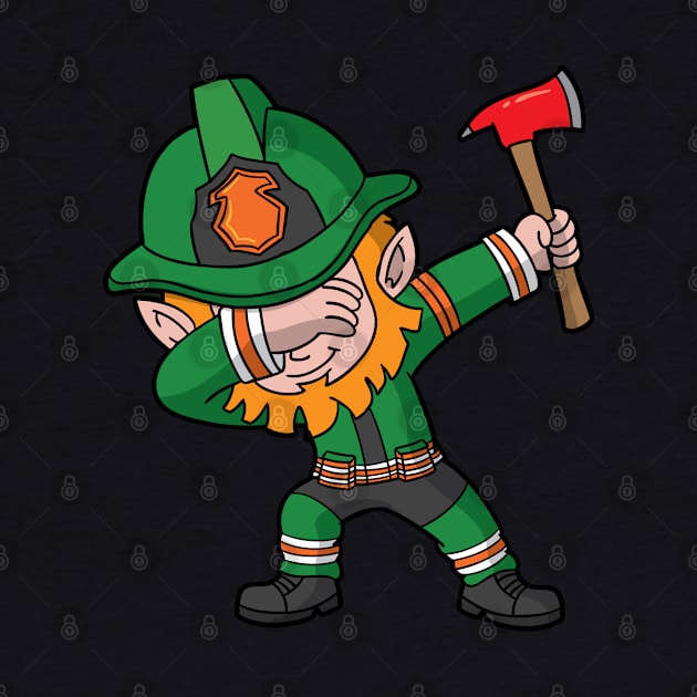 St Patricks Day Dabbing Leprechaun Fireman by E